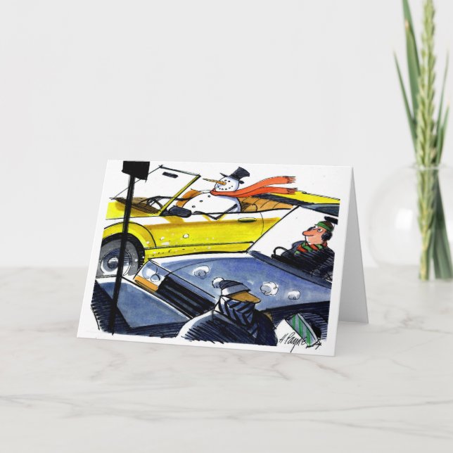 Convertible Snow Man Holiday Card (Front)