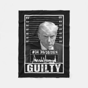 Conviction Verdict Donald Trump Mug Shot Jail Pict Fleece Blanket