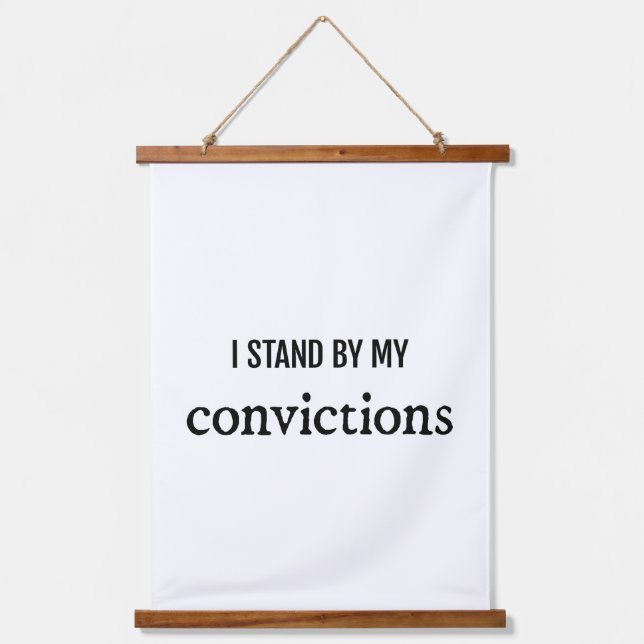 Convictions Wood Topped Wall Tapestry (Front)