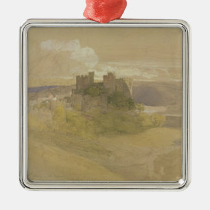 Conway Castle (graphite, w/c and gouache on paper Metal Tree Decoration