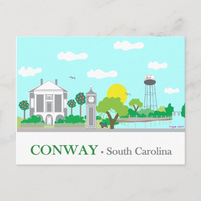Conway, SC - Charming Postcard (Front)