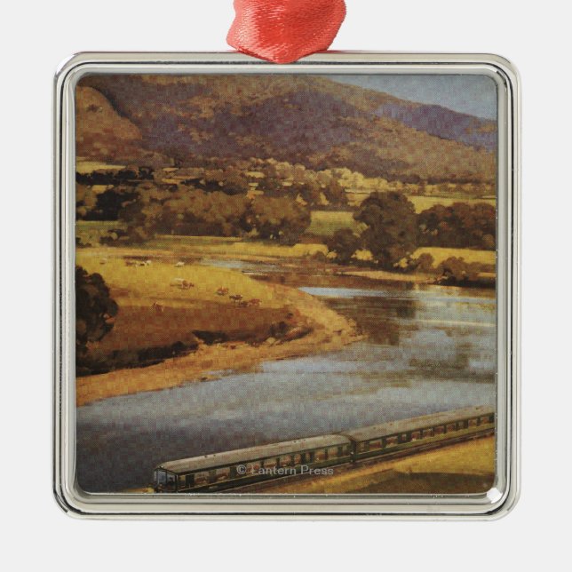 Conway Valley Scene British Railways Poster Metal Tree Decoration (Front)