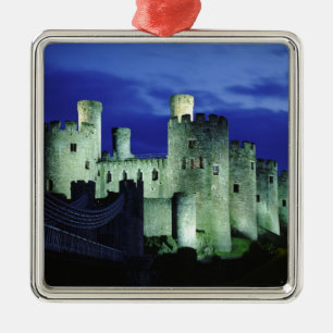 Conwy Castle, Gwynedd, Wales Metal Tree Decoration