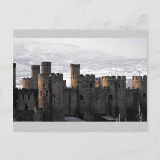 conwy castle in snow postcard