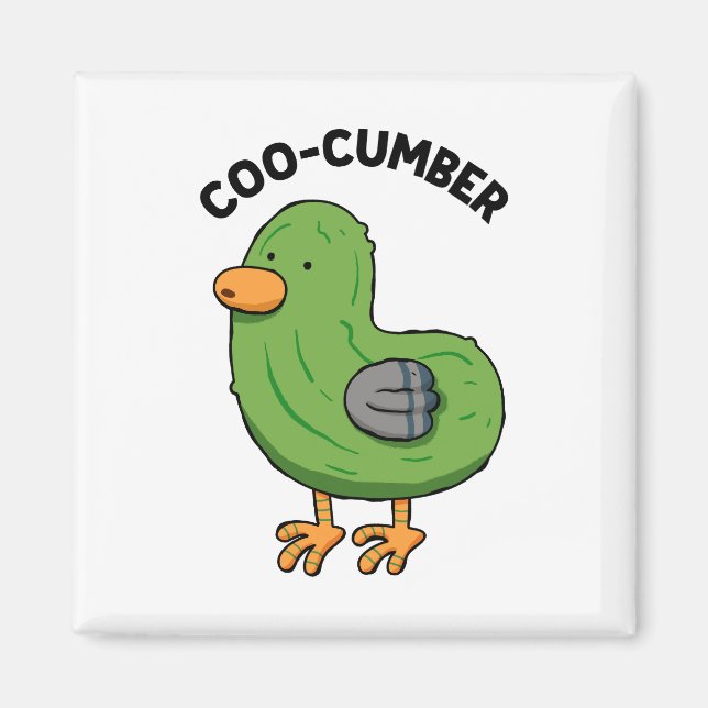 Coo-cumber Pigeon Pickle Pun Magnet (Front)