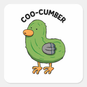 Coo-cumber Pigeon Pickle Pun Sticker