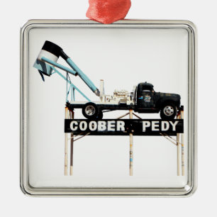 Coober Pedy Opal Mining Truck Welcome Sign Metal Tree Decoration