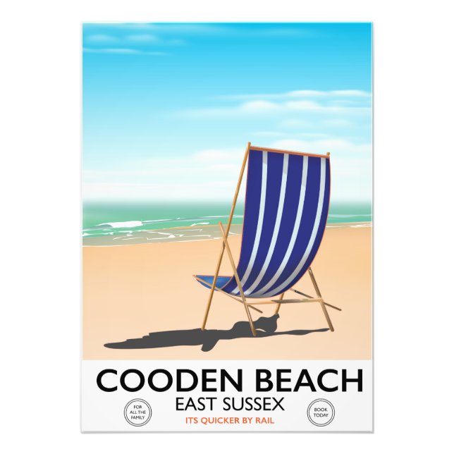 Cooden Beach East Sussex vintage travel poster (Front)