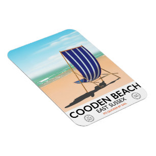 Cooden Beach East Sussex vintage travel poster Magnet