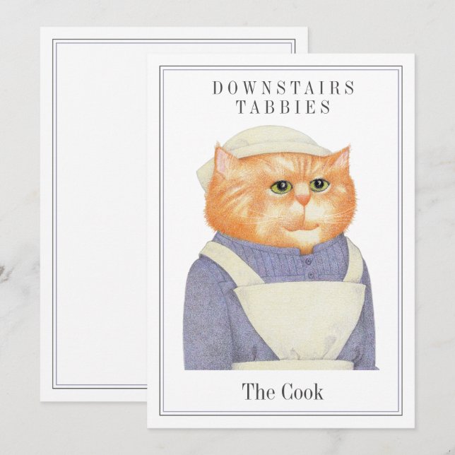COOK CAT 5x7 Flat Card + Text (Front/Back)