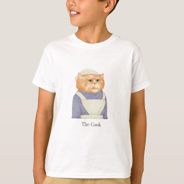 COOK CAT Boys' Basic T-Shirt  (Front)