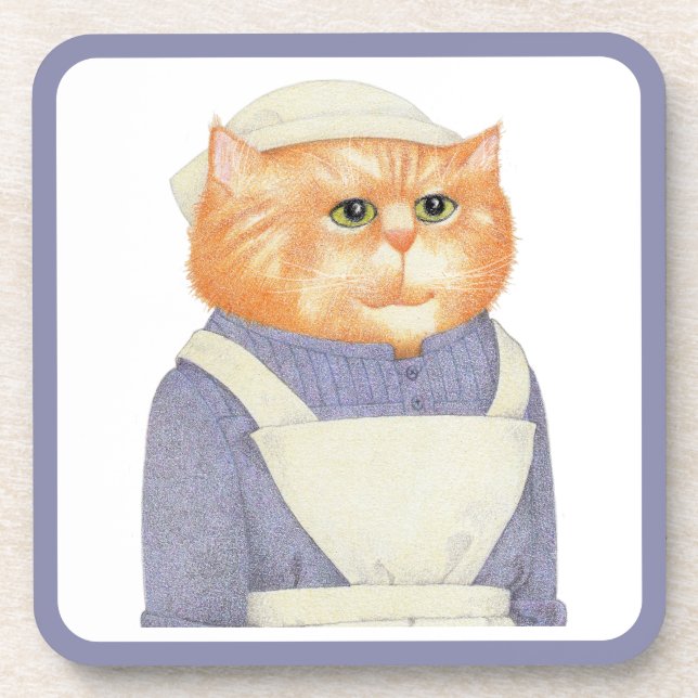 COOK CAT Hard Plastic Coasters  (Front)
