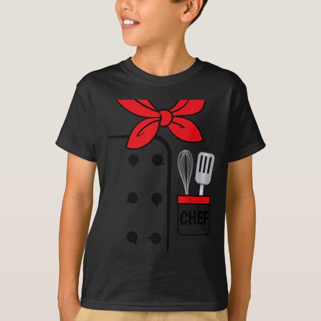 Cook Chef Coat Costume Funny Halloween Shirt Kids  (Front)