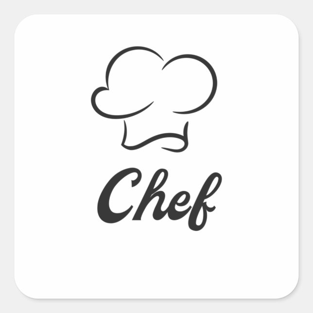 Cook Chef Hat Cooking Kitchen Square Sticker (Front)