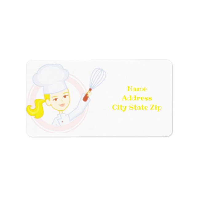 **COOK, CHEF OR BAKER'S** RETURN ADDRESS LABEL (Front)