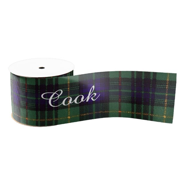 Cook clan Plaid Scottish kilt tartan Grosgrain Ribbon (Spool)