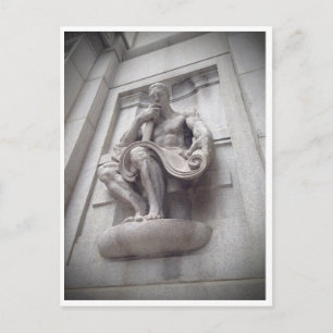 Cook County Building Statue Postcard