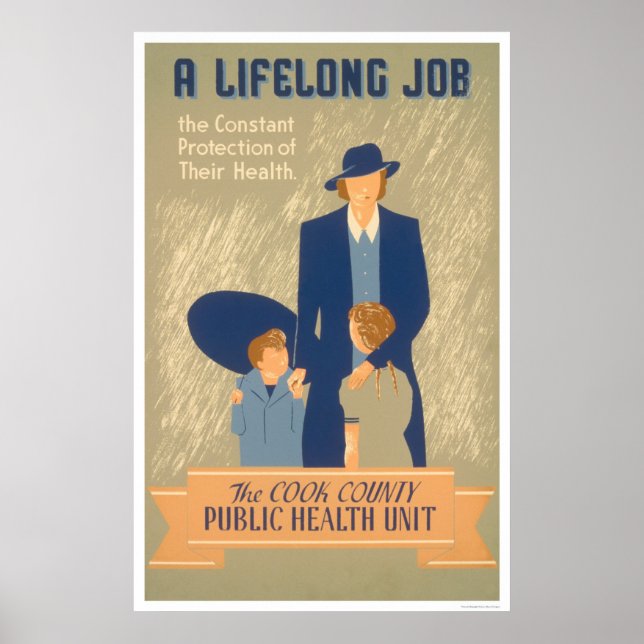 Cook County Public Health 1938 WPA Poster (Front)