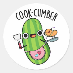 Cook-cumber Funny Cucumber Pun Classic Round Sticker