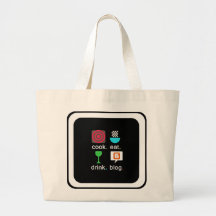 "Cook. Eat. Drink. Blog" Jumbo Tote