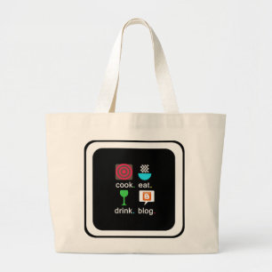 "Cook. Eat. Drink. Blog" Jumbo Tote