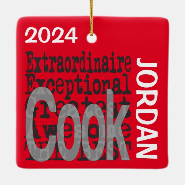Cook Extraordinaire CUSTOM Ceramic Ornament (Back)