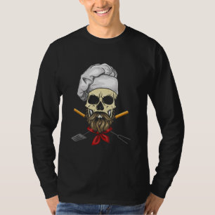 Cook Grill Master Chef Skull Face Halloween Gift T-Shirt