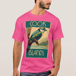Cook Islands Bird Vintage Travel Art Poster T-Shirt