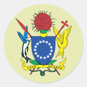 Cook Islands Coat of Arms detail Classic Round Sticker