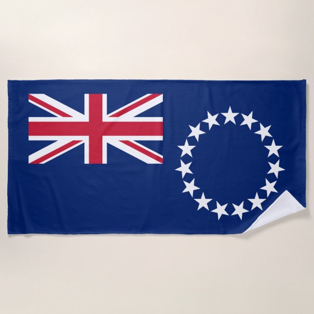 Cook Islands Flag Beach Towel (Front)