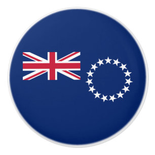 Cook Islands Flag Ceramic Knob