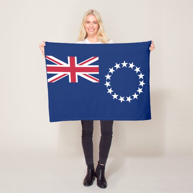 Cook Islands Flag Fleece Blanket (In Situ)