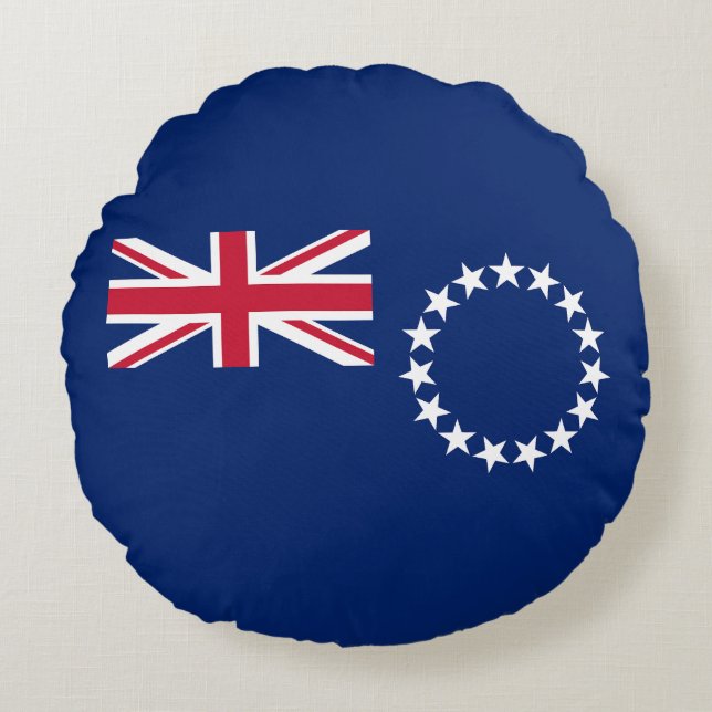 Cook Islands Flag Round Cushion (Front)