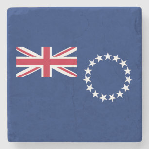 Cook Islands Flag Stone Coaster