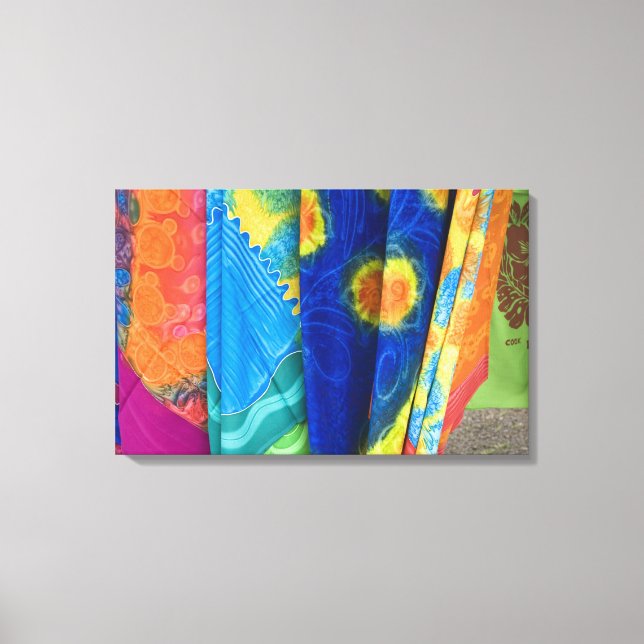 Cook Islands, Rarotonga. Batik cloth Punanga Nui Canvas Print (Front)