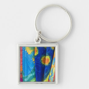 Cook Islands, Rarotonga. Batik cloth Punanga Nui Key Ring