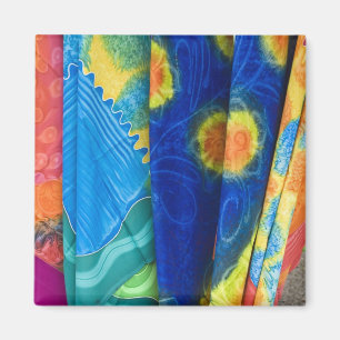 Cook Islands, Rarotonga. Batik cloth Punanga Nui Magnet