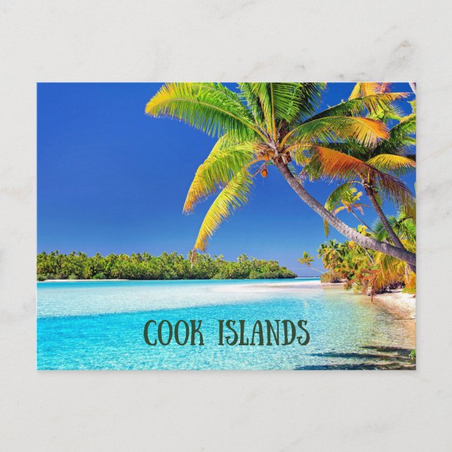 Cook Islands, tropical palm trees, Postcard (Front)