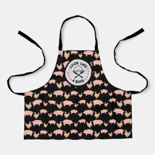 Cook Like A Boss Chicken Pork Funny Gift Apron