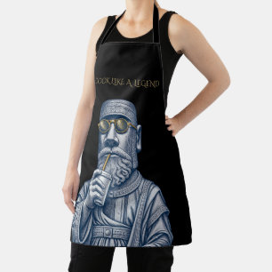 Cook Like a Legend Vintage Art Black Kitchen Apron