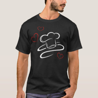 Cook, logo, chef hat with three donut restaurant T-Shirt