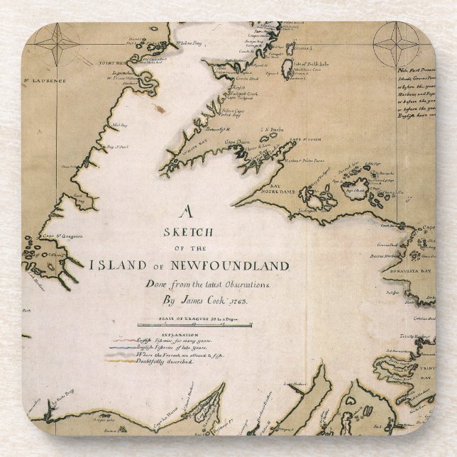 COOK: NEWFOUNDLAND, 1763 COASTER (Front)