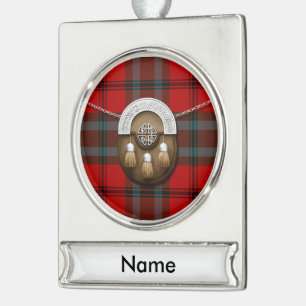 Cook Tartan And Sporran Silver Plated Banner Ornament