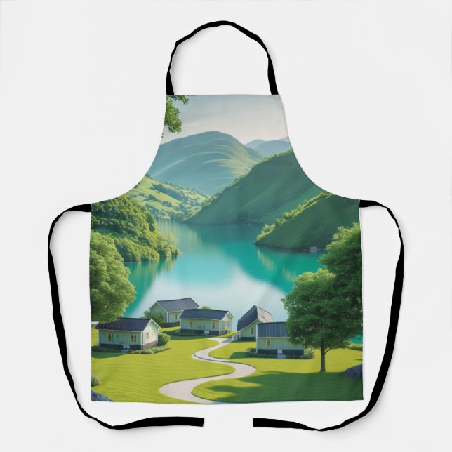 "Cook with a View – Alpine Escape " Apron (Front)
