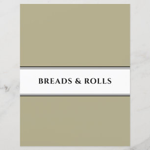Cookbook Divider Bread & Roll Sage Black White