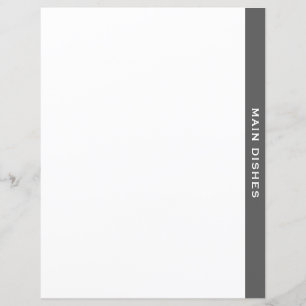 Cookbook Divider   Grey & White   Main Dishes