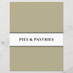Cookbook Divider   Pie & Pastry   Sage Black White