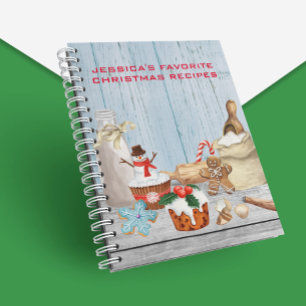 Cookbook Recipes Christmas Cooking Baking Notebook