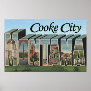 Cooke City, Montana - Large Letter Scenes Poster