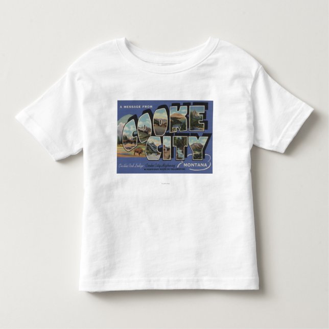 Cooke City, Montana - Large Letter Scenes Toddler T-Shirt (Front)